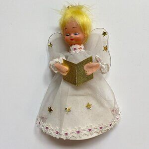 Christmas Angel Tree Topper Cute Blonde 70s Xmas Holiday Decor